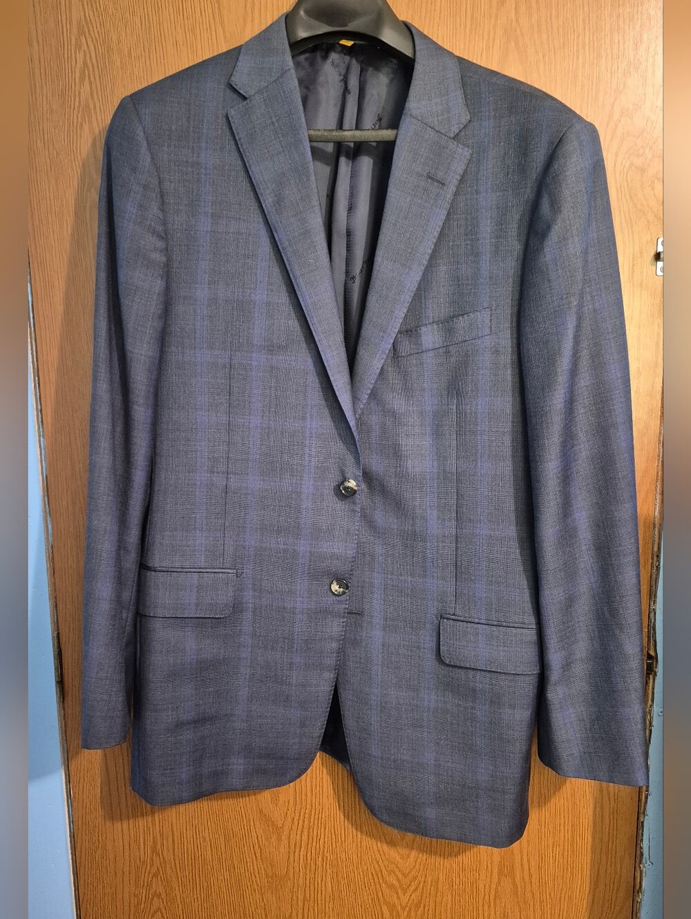 Mens Hickey Freeman Blazer Windowpane Loro Piana  Tasmanian Super 150's Size 38R